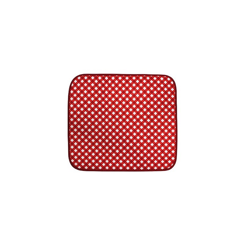 Compra Tapete escurridor microfibra cuadros rojo 41 x 46cm DUETT 508200 al mejor precio