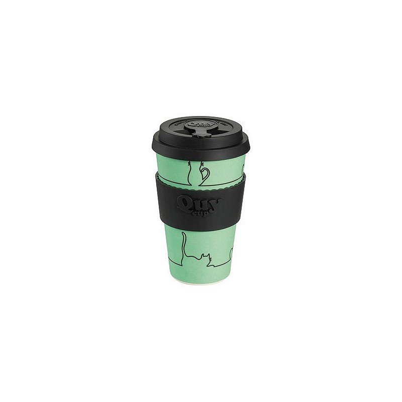 Compra Taza bamboo con tapa 400 ml sky gato QUY CUP BAMB40004 al mejor precio