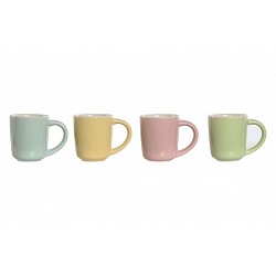 Compra TAZA CAFE PORCELANA COLORES PASTEL SET 4DS 9 CL SURTIDO PC-211447 al mejor precio