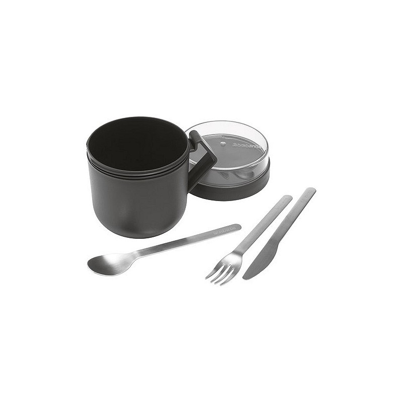 Compra Taza con tapa hermetica 0,6 l gris oscuro BRABANTIA 203824 al mejor precio