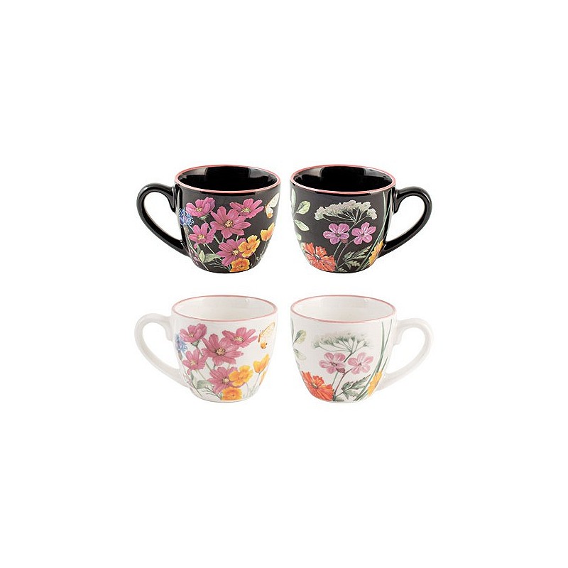 Compra Taza new bone china caroline mix blanco negro 8 cl cafe surtido NON 7077060 al mejor precio