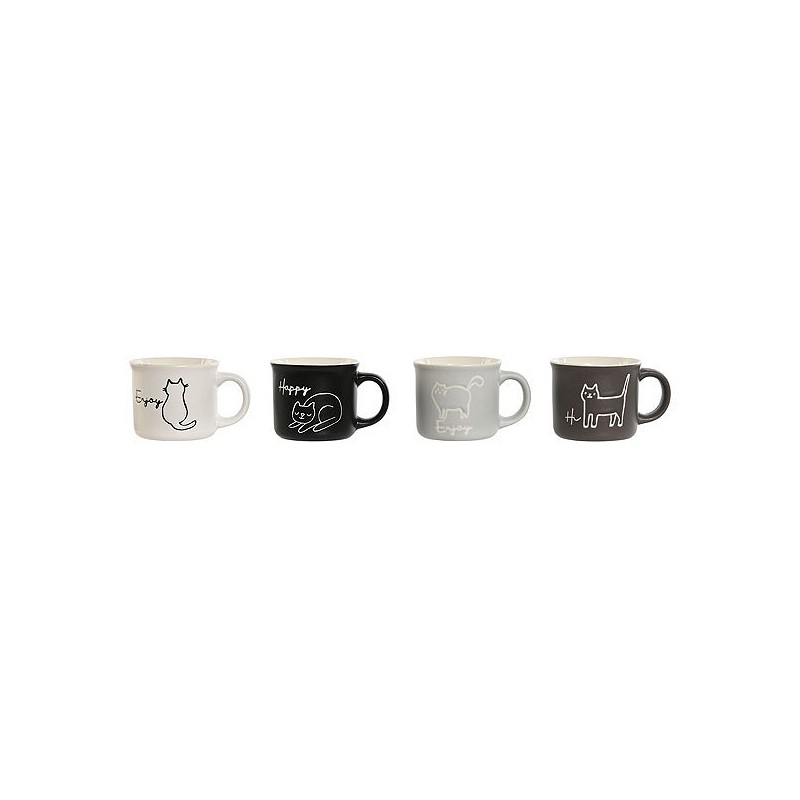 Compra TAZA PORCELANA DECORADA CAFE SURTIDO 7 CL GATOS GRISES PC-209504 al mejor precio