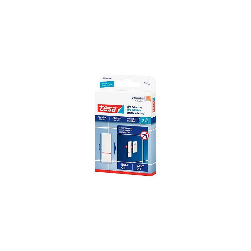 Compra Tira powerstrips sms removible azulejos 2 kg blister 9 unidades TESA TAPE 77760-00001-00 al mejor precio