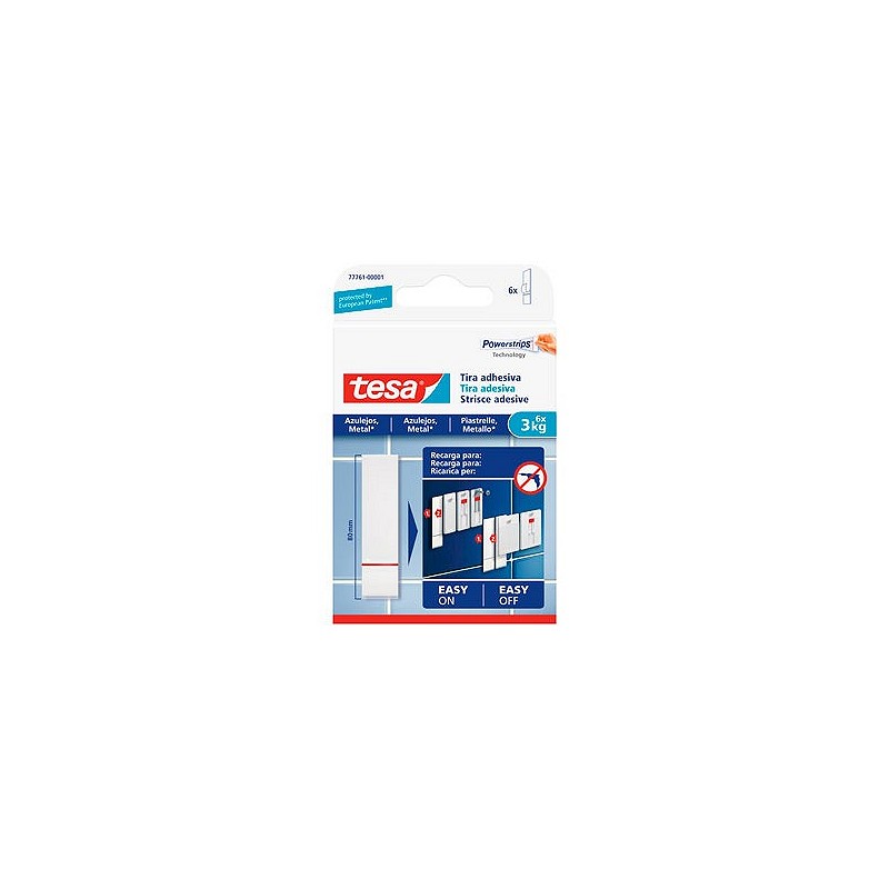 Compra Tira powerstrips sms removible azulejos 3 kg blister 9 unidades TESA TAPE 77761-00001-00 al mejor precio