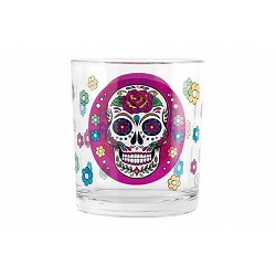 Vaso agua decorado calavera...