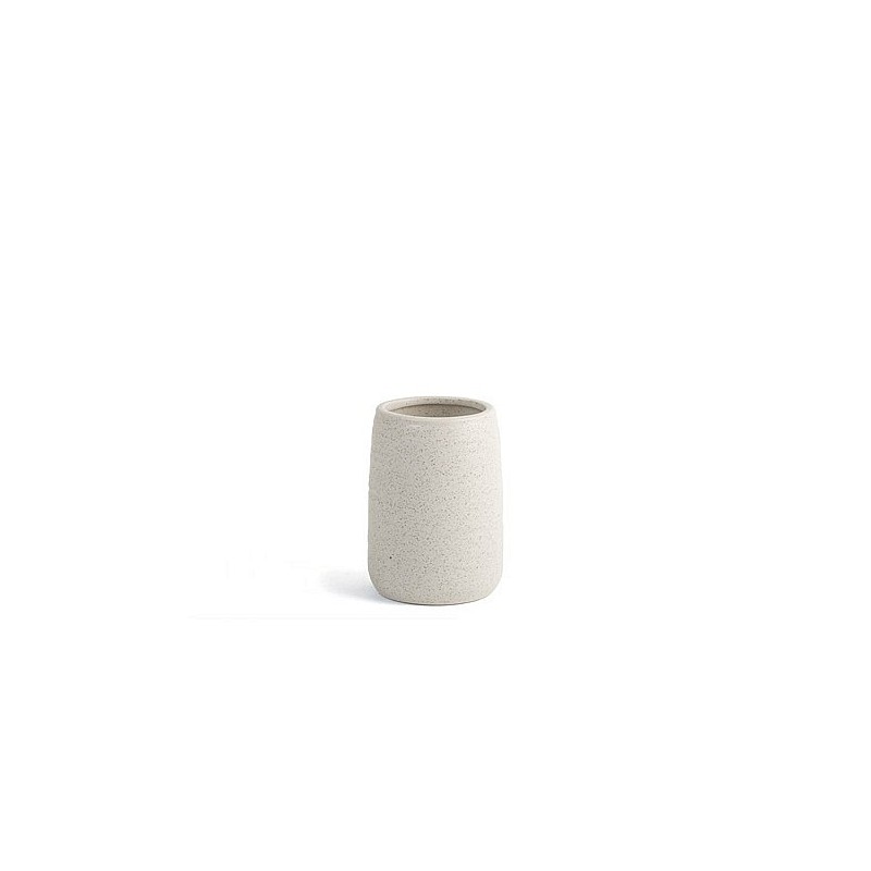 Compra Vaso portacepillo blanco crema rilievo NON 9815001 al mejor precio