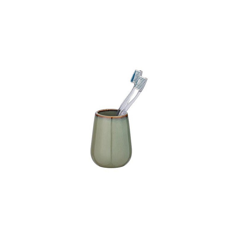 Compra Vaso portacepillo ceramico verde oliva sirmione WENKO 24876 al mejor precio