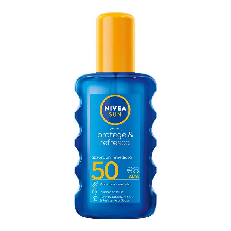 Loción solar invisible nivea sun f50 spray protege y refresca 200ml