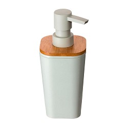 Dispensador jabon baño bambu-blanco colección 'natureo'