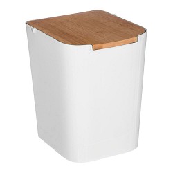 Papelera de baño bambu-blanco 5l colección 'baltik'