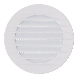 Rejilla ventilación redonda empotrable con mosquitera ø80mm abs blanca