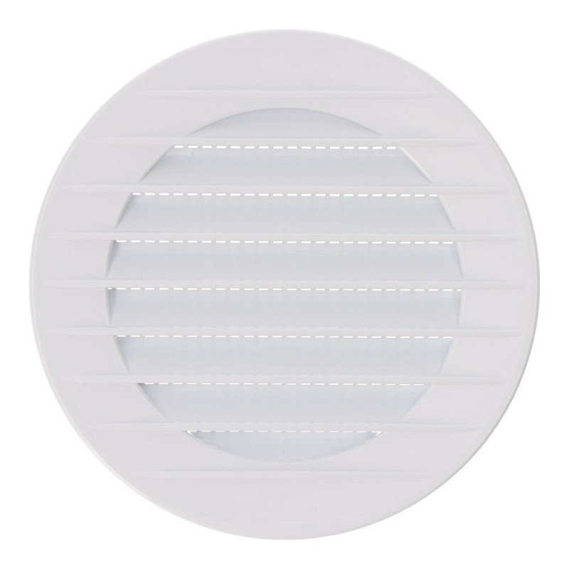 Rejilla ventilación redonda empotrable con mosquitera ø80mm abs blanca