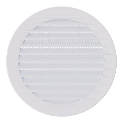 Rejilla ventilación redonda empotrable con mosquitera ø120mm abs blanca