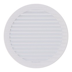 Rejilla ventilación redonda empotrable con mosquitera ø150mm abs blanca