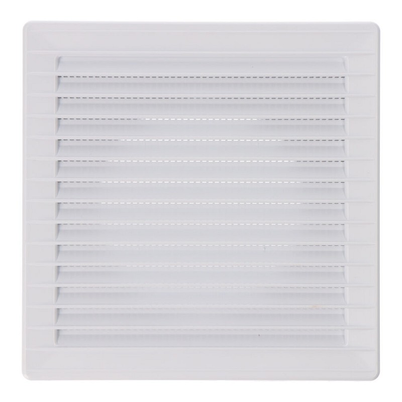 Rejilla ventilación cuadrada empotrable ø 100mm con mosquitera 170x170x10mm abs blanca