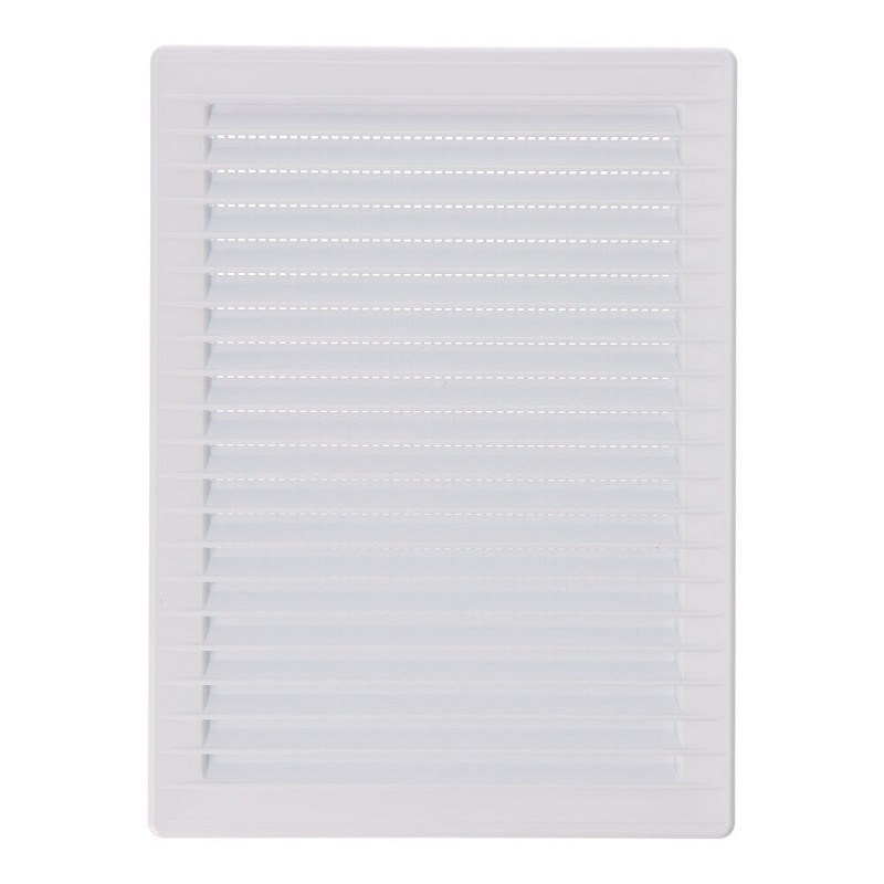 Rejilla ventilacíón rectangular empotrable mosquitera abs 137x207mm blanco