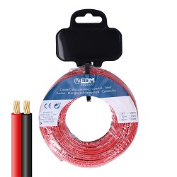 Carrete cable paralelo 2x1mm² rojo/negro 5m.