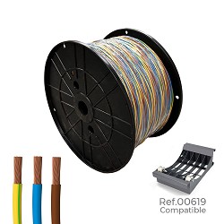 Cablecillo trenzado h07z1-k 3 g 2,50 mm² 3 colores, 200 m. (bobina grande)