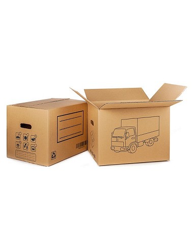 Compra Caja carton mudanzas con asa troquelada 40 x 30 x 30 cm FUN&GO 80020 al mejor precio