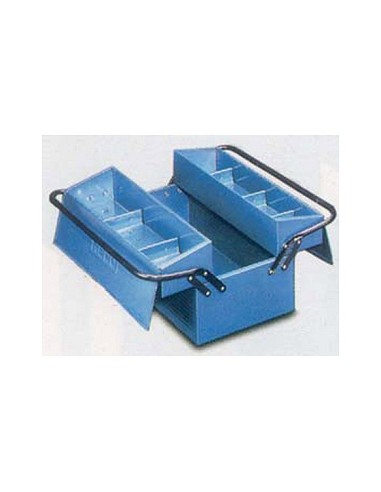 Compra Caja herramientas metal azul 2 compartimientos 485 x 245 x 230 mm HECO 102 7 al mejor precio