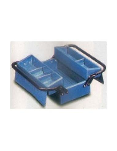 Compra Caja herramientas metal azul 2 compartimientos 330 x 175 x 140 mm HECO 102 3 al mejor precio