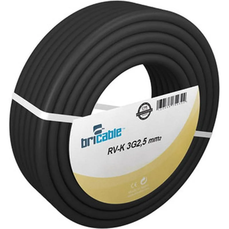 Compra MANGUERA DE 1KW RVK 3G2,5 100MT NEGRO BRICABLE 3303002MR100 al mejor precio