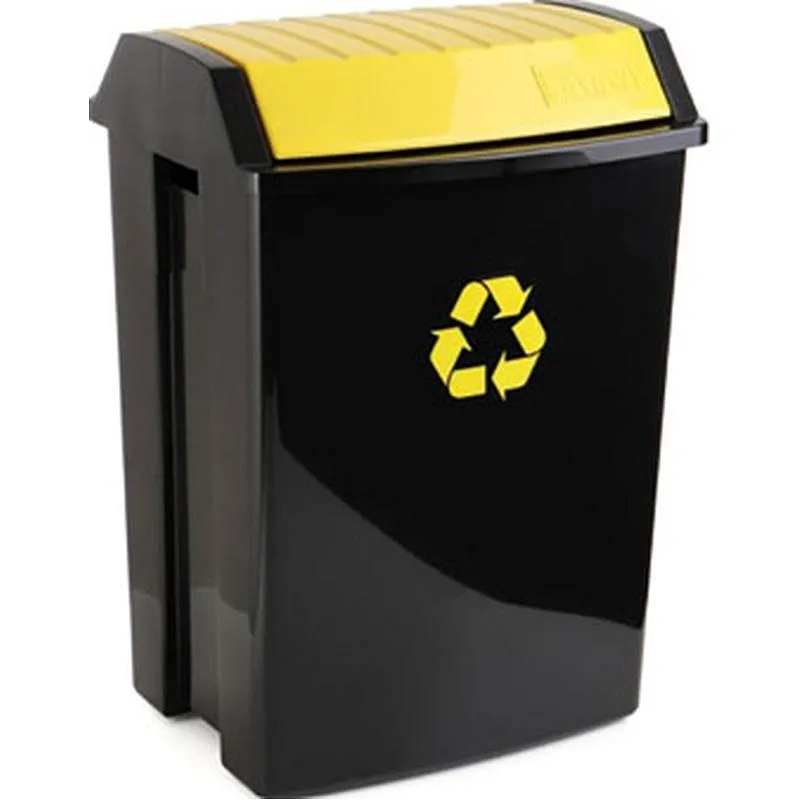 Compra CONTENEDOR RECICLAJE 50 L NEGRO 40 X 35,5 X 57,5 CM TAPA AMARILL TATAY 1102302 al mejor precio