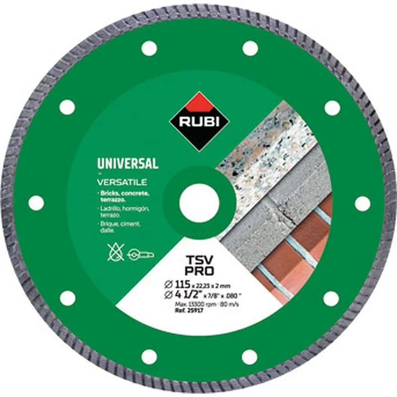 Compra DISCO CORTE G.OBRA 115 MM DIAM BASIC LINE TSV 115 RUBI RUBI 25917 al mejor precio