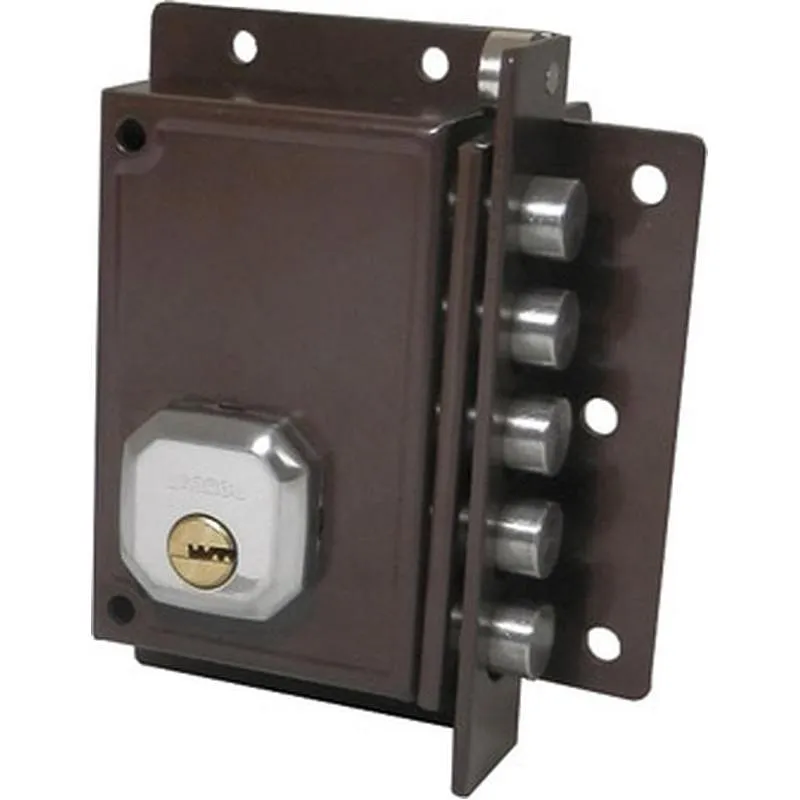 Compra CERRADURA SEGURIDAD SOBREPONER C922-D 5 BULONES 87X32X140MM MARRON DERECHA DORCAS C-C922D al mejor precio