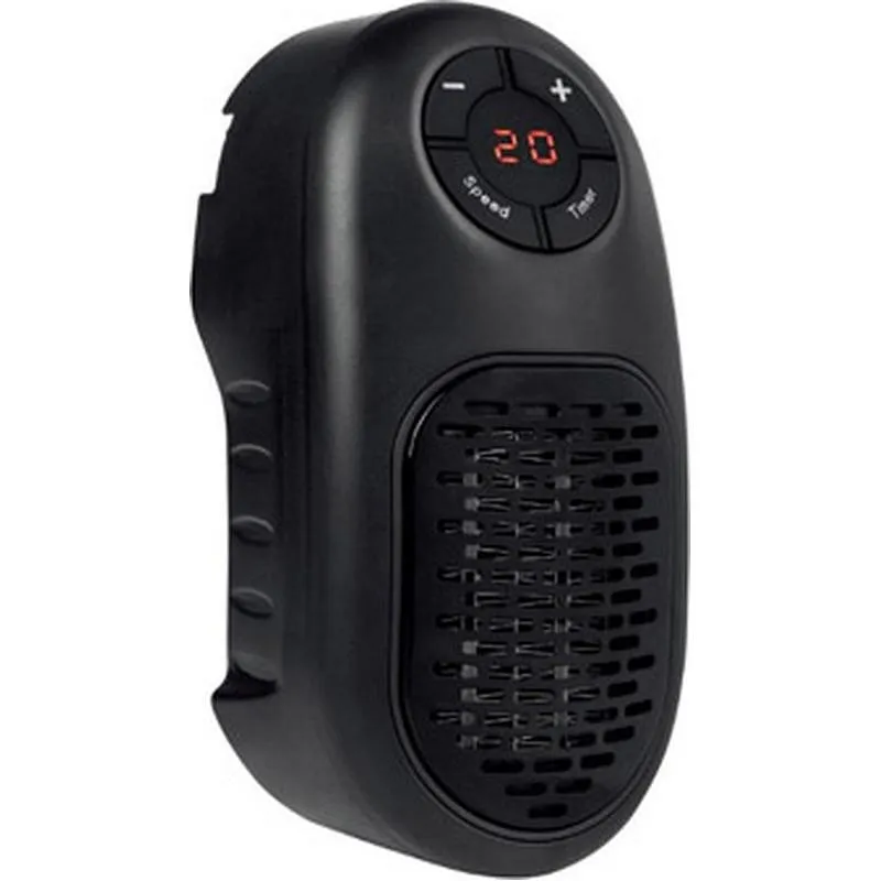 Compra CALEFACTOR CERAMICO ENCHUFABLE MINI NEGRO 400 W VIVAHOGAR VH106655 al mejor precio