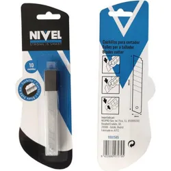 Compra CUCHILLA CUTER 9 MM 10 PIEZAS NIVEL 1001585 al mejor precio