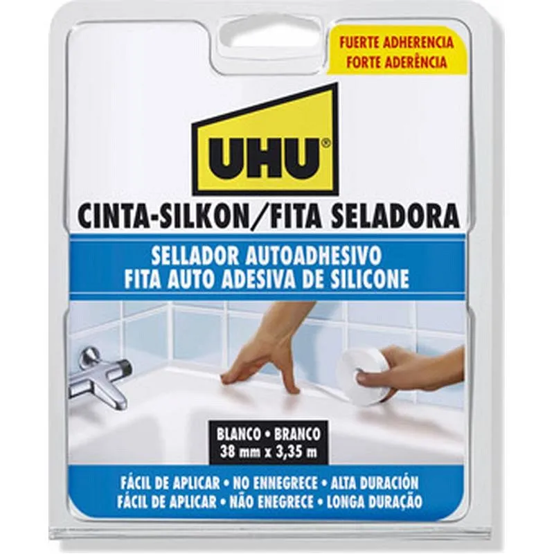 Compra CINTA SELLADORA ADHESIVA COCINA Y BAÑO SILKON 3,5 M X 38 MM BLANCO UHU 6310767 al mejor precio