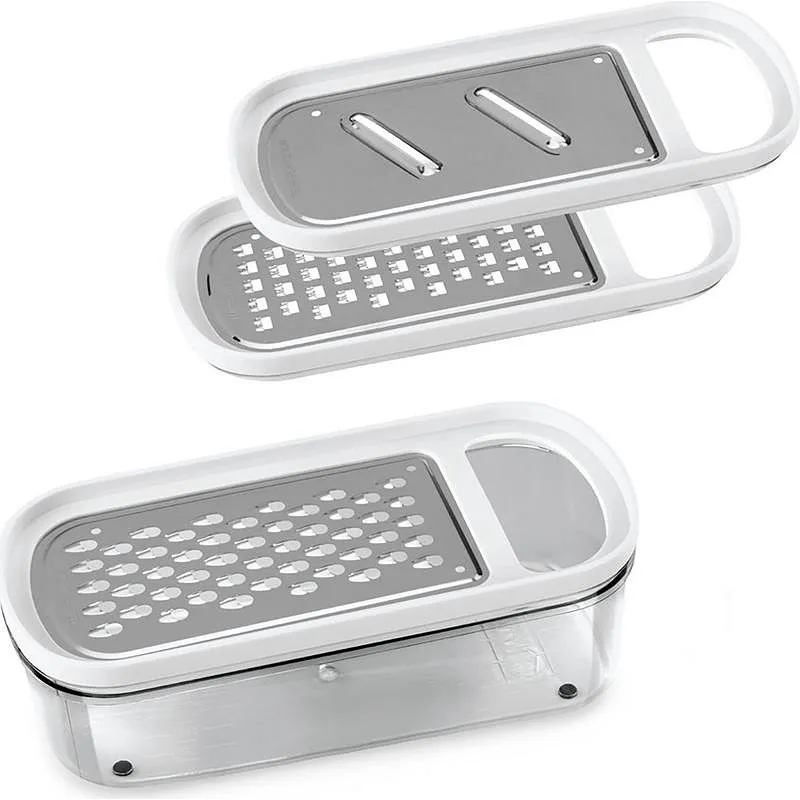 Compra RALLADOR COCINA MANUAL 3 USOS RECIPIENTE INOX 3PZ METALTEX 199710000 al mejor precio