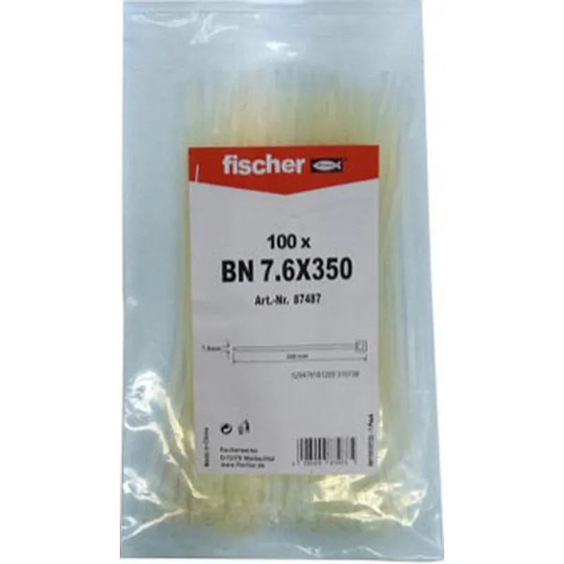 Compra BRIDA NILON DENTADA BN NATURAL 7,6 X 350 MM 100 UDS FISCHER 87487 al mejor precio