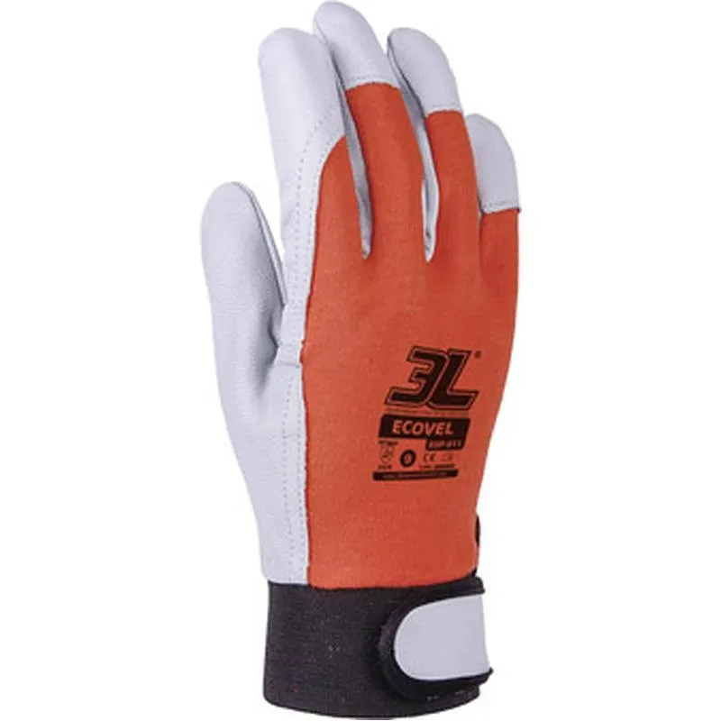 Compra GUANTE PIEL FLOR CABRA Y DORSO ALGODON ECOVEL TALLA 9 3L EGP-011 al mejor precio