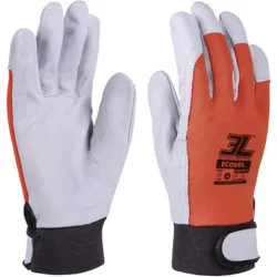 Compra GUANTE PIEL FLOR CABRA Y DORSO ALGODON ECOVEL TALLA 9 3L EGP-011 al mejor precio