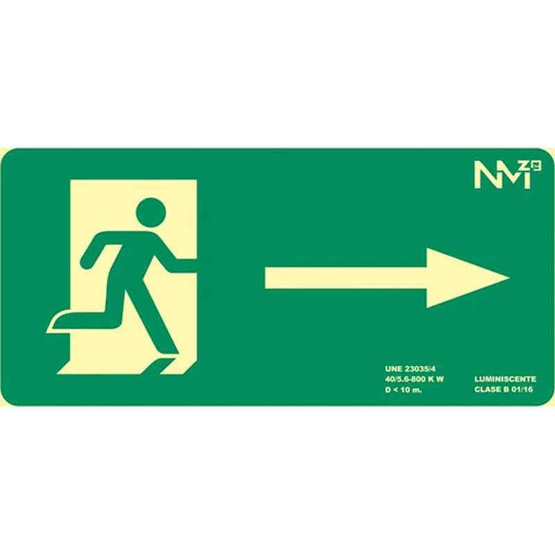 Compra CARTEL SEÑAL 320X160MM LUMINISCENTE PVC SALIDA DERECHA NORMA NORMALUZ B11130 al mejor precio
