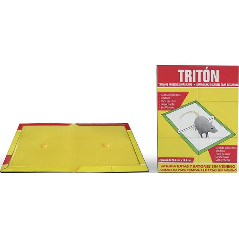 Compra TRAMPA ADHESIVA RATAS TRITON 24,5X18,5 CM 2 UNIDADES TRITON D01.027 al mejor precio