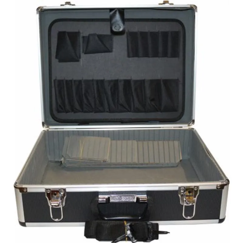 Compra MALETA PORTA HERRAMIENTAS NEGRA 450 X 330 X 150 MM ESTRUCTURA DE ALUMINIO NIVEL NV119719 al mejor precio