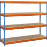 Compra ESTANTERIA METAL 4 ESTANTES MADERA SIN TORNILLOS 200 X 150 X 60 CM AZUL/NARANJA 600KG/EST. SIMONRACK 458100045201568 al mejor precio