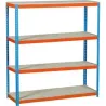 Compra ESTANTERIA METAL 4 ESTANTES MADERA SIN TORNILLOS 200 X 180 X 60 CM AZUL/NARANJA 400KG/EST. SIMONRACK 458100047201868 al mejor precio