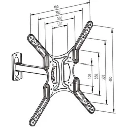 Compra SOPORTE PANTALLA TV 1 BRAZO 400X400 32"-55" KYLATE VH122719 al mejor precio
