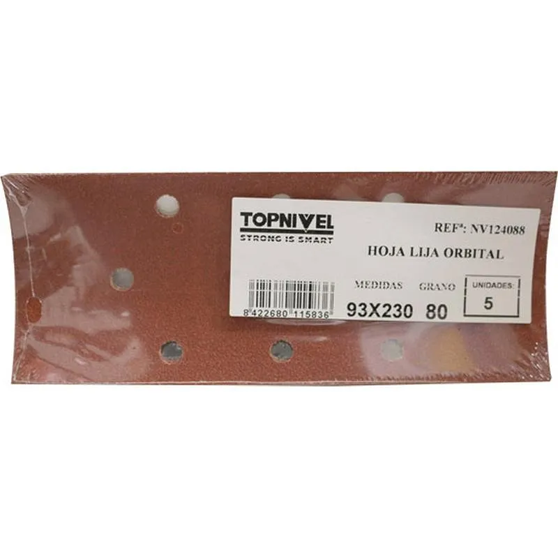 Compra HOJA LIJA ORBITAL 093X230MM PERFOR. GR80 NIVEL 5 PZ NIVEL NV124088 al mejor precio