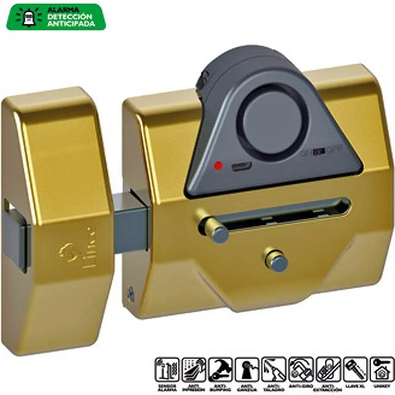 Compra CERROJO ALTA SEGURIDAD 7930RSA CON ALARMA, REFORZADO CROMO MATE LINCE 7930RSA-CM al mejor precio