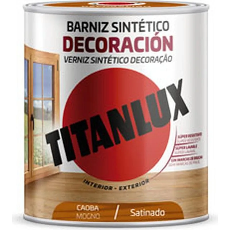 Compra BARNIZ SINTETICO DECORACION SATINADO 750 ML CAOBA TITANLUX M11100434/5809412 al mejor precio