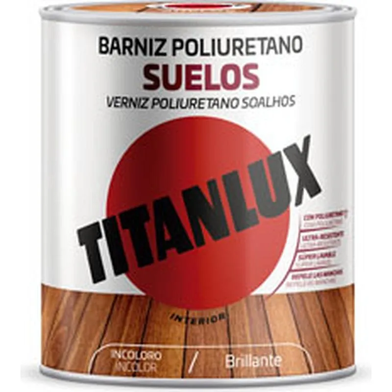 Compra BARNIZ POLIURETANO SUELOS BRILLANTE 750 ML INCOLORO TITANLUX M16100034/5809427 al mejor precio