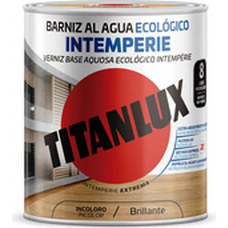Compra BARNIZ AL AGUA ECOLOGICO INTEMPERIE BRILLANTE 750 ML INCOLORO TITANLUX M24100034/5809465 al mejor precio