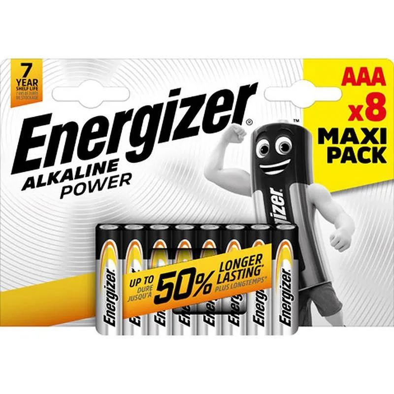 Compra PILA ALCALINA POWER LR03 AAA PACK 8 ENERGIZER E300127812 al mejor precio