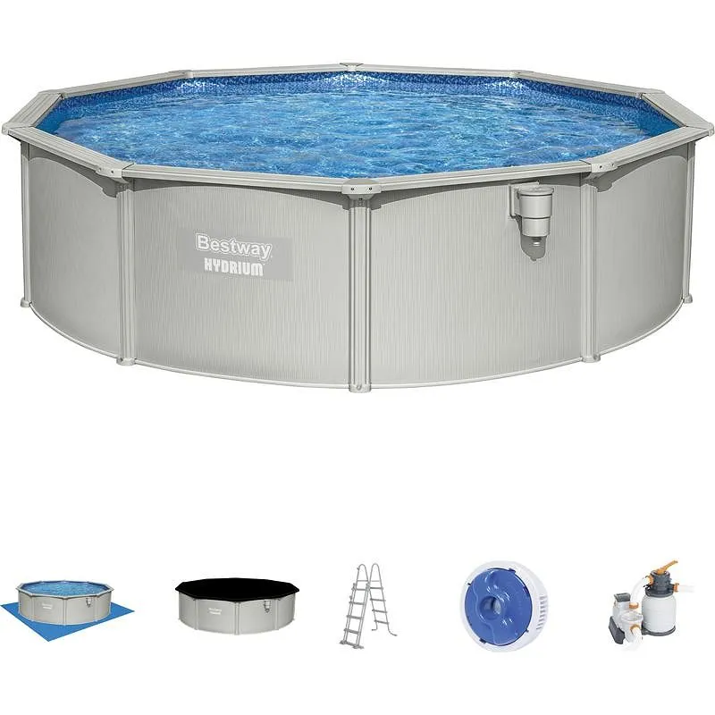 Compra PISCINA REDONDA CHAPA AREN POLIESTER/PVC HYDRIUM 460X120CM BESTWAY 56384 al mejor precio