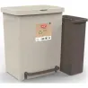 Compra CUBO RECICLAJE CON PEDAL 17 + 8LT 31 X 42 X 33,5 CM BEIGE TATAY 1101638 al mejor precio